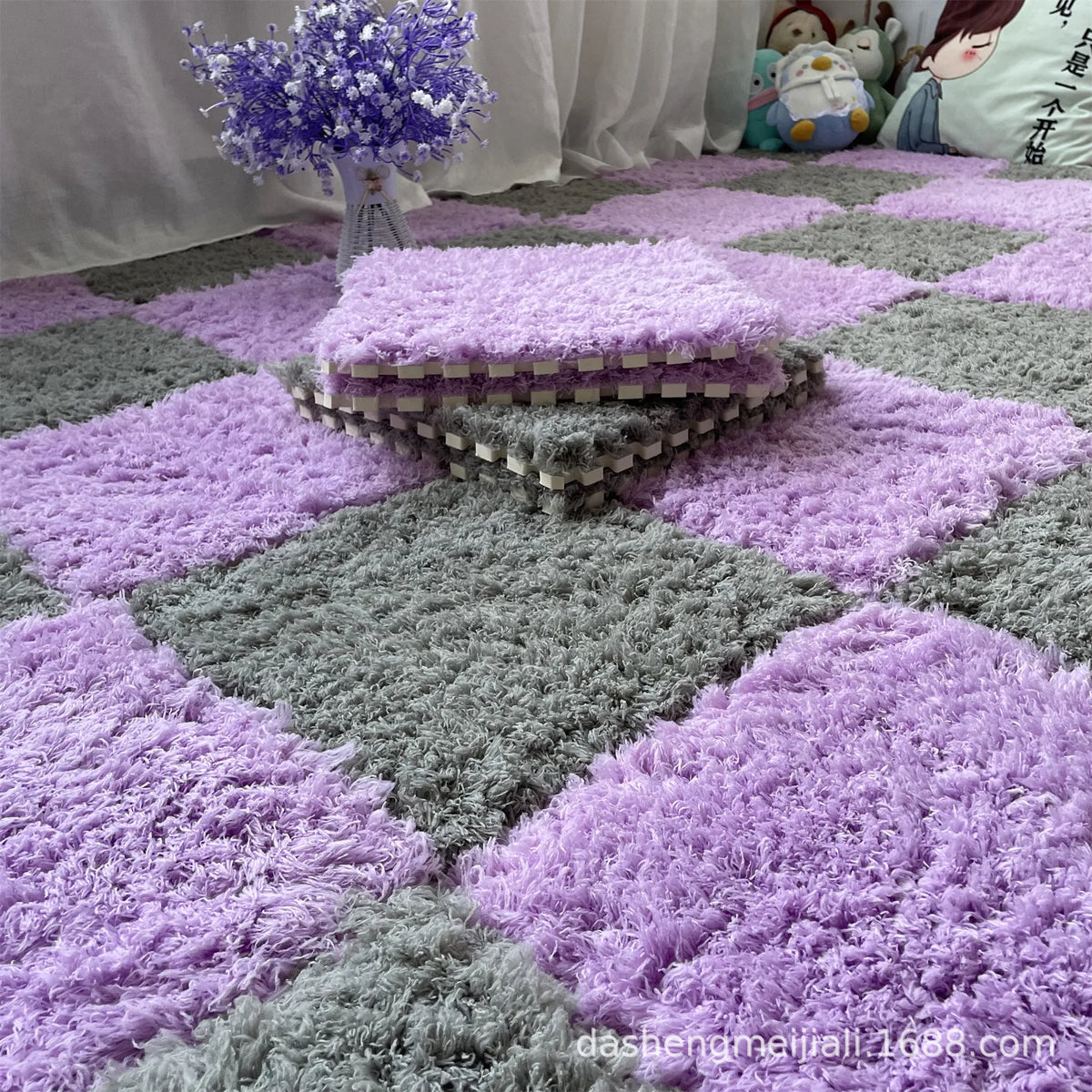 Interlocking Puzzle Mat – Thick Plush Soft Floor Tiles for Home Interlocking Floor Mat PLUSH