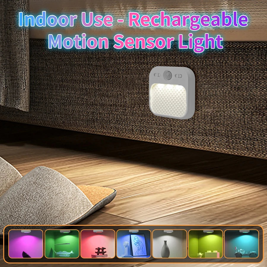 Motion Sensor LED Night Light Rechargeable Dimmable RGB 1-4 Pack Motion Sensor Night Light PLUSH
