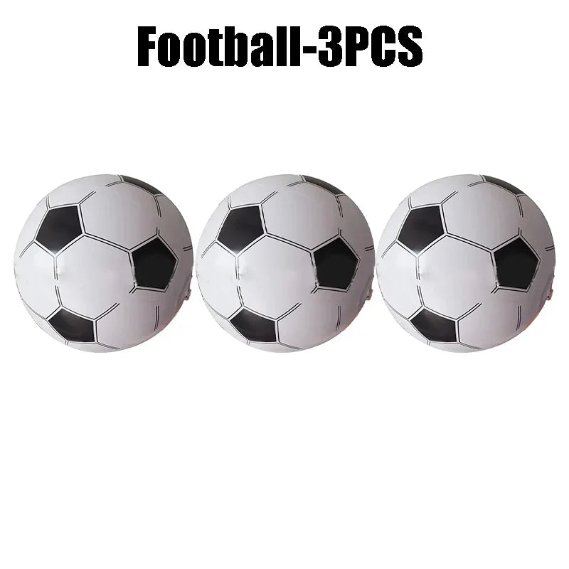 Inflatable Sports Beach Balls 24-Pack – Kids Pool & Beach Toy Inflatable Beach Toy PLUSH Football-3PCS