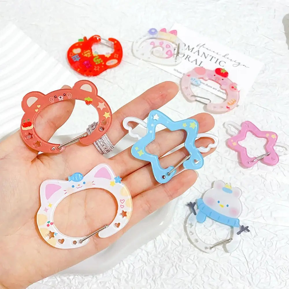 Cute Cartoon Acrylic Carabiner Keychain – Cat Piggy Snowman Cartoon Keychain PLUSH