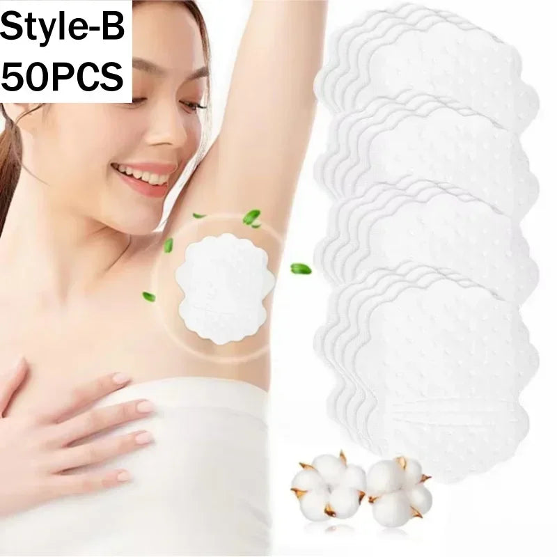 Underarm Sweat Pads – Cotton Armpit Shields for Women & Men Underarm Sweat Pads PLUSH Style-B-50PCS