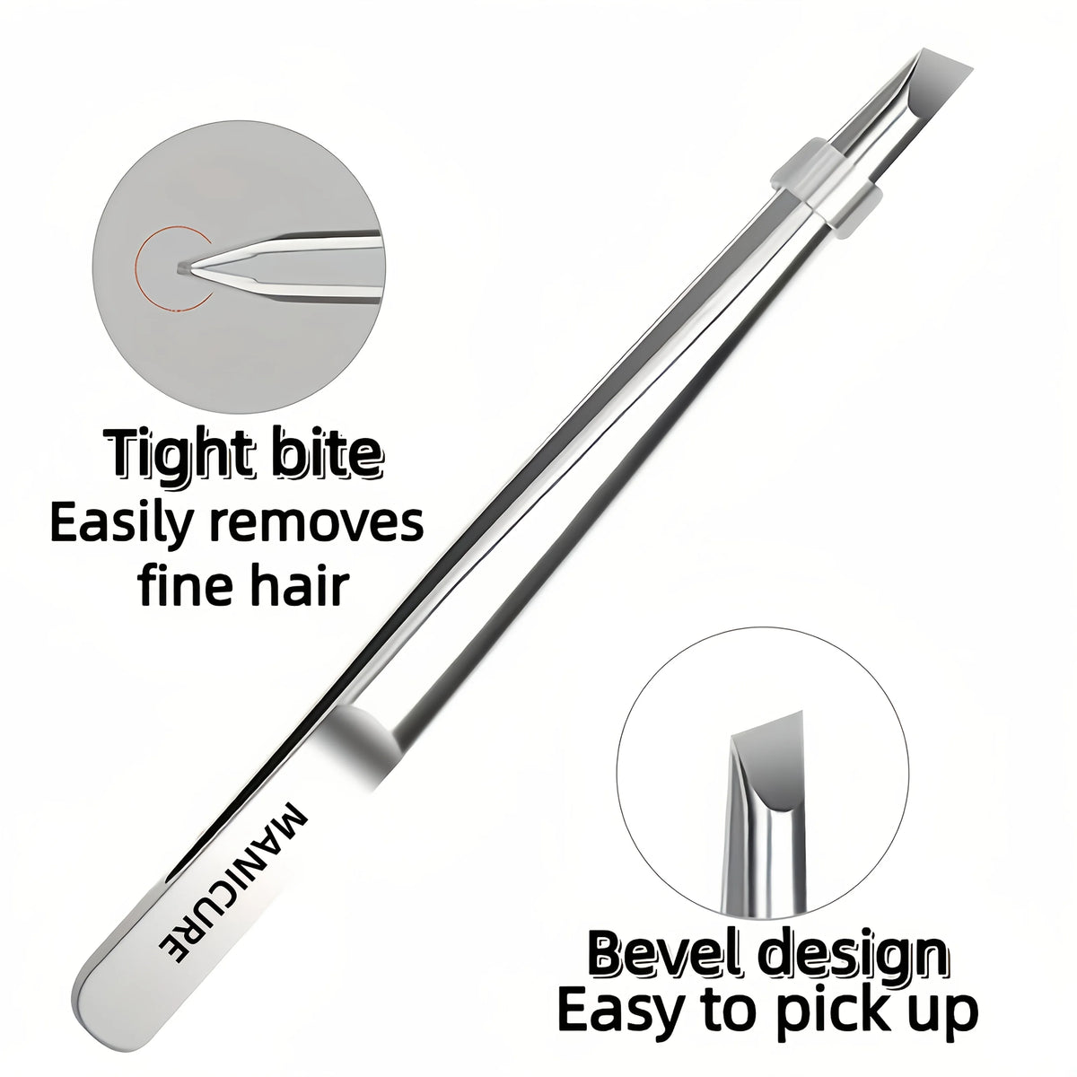 Slant Tip Stainless Steel Eyebrow & Eyelash Tweezers Eyebrow Tweezers PLUSH