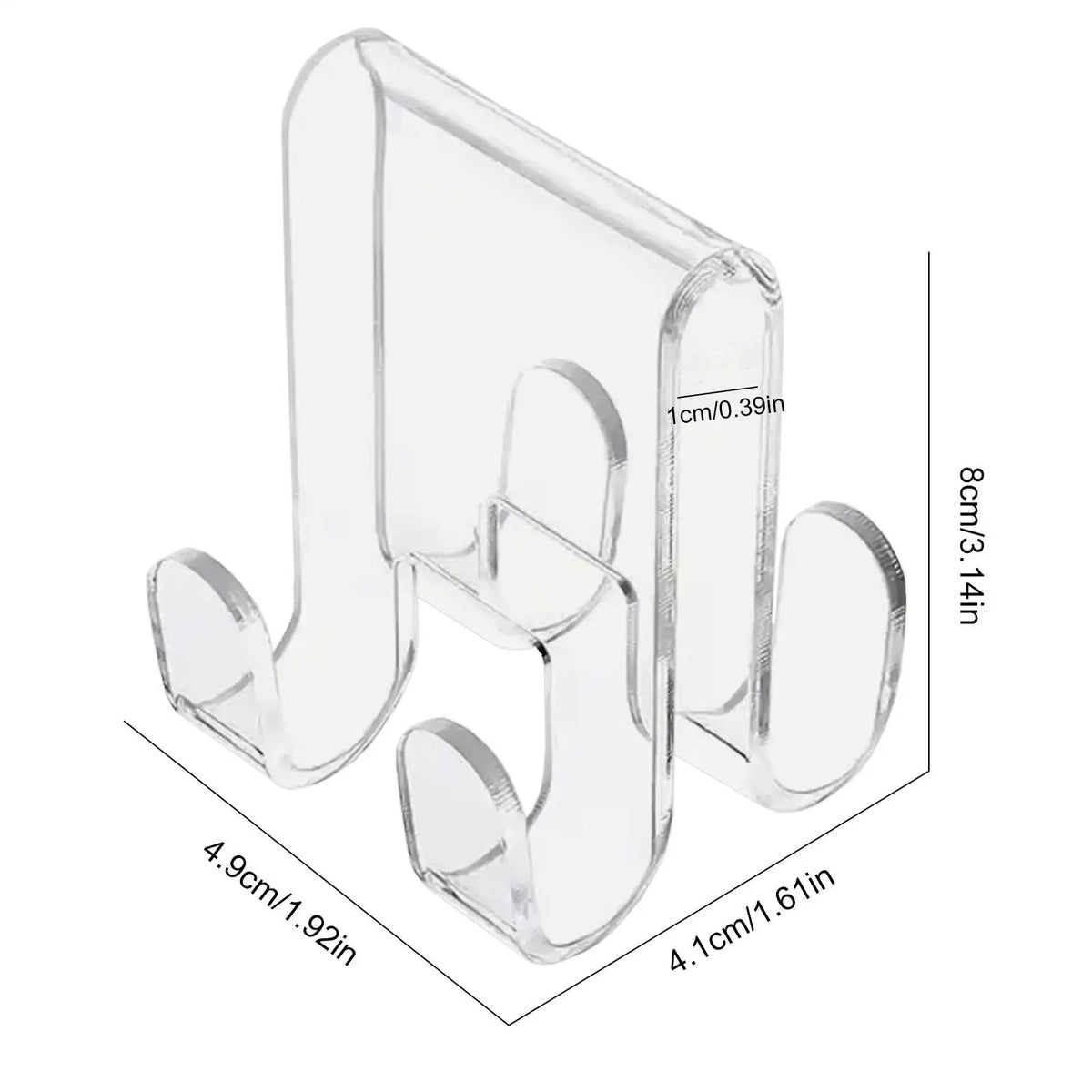 Acrylic Over Glass Door Hook – No-Drill Shower & Cabinet Hanger Over Door Hook PLUSH