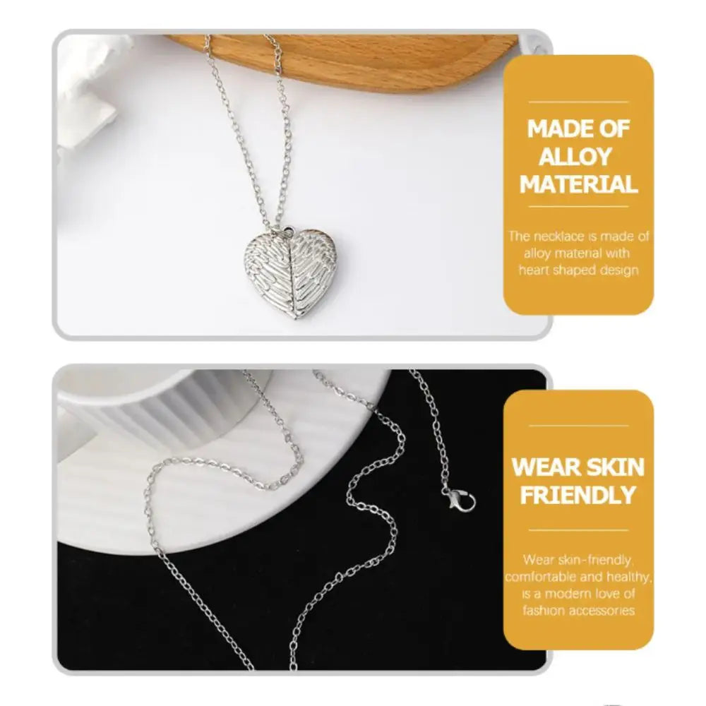 Sublimation Blank Angel Wing Heart Pendant Necklace – Gold Pendant Necklace PLUSH