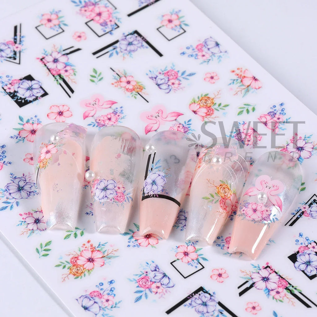 10pcs 3D Butterfly Nail Art Stickers – Holographic Floral Decals Nail Art Stickers PLUSH