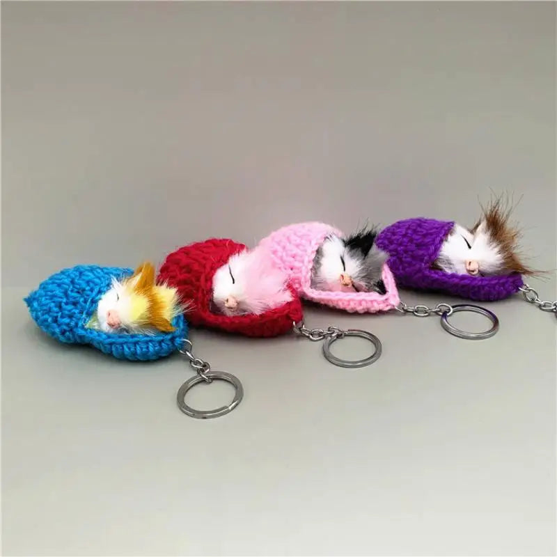 Cute Mini Plush Cat Keychain with Sound – Cat Lover Gift Plush Keychain PLUSH