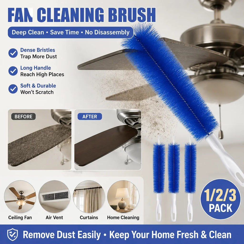 Ceiling Fan Cleaning Brush – Long Handle Soft Bristle Duster Ceiling Fan Duster PLUSH