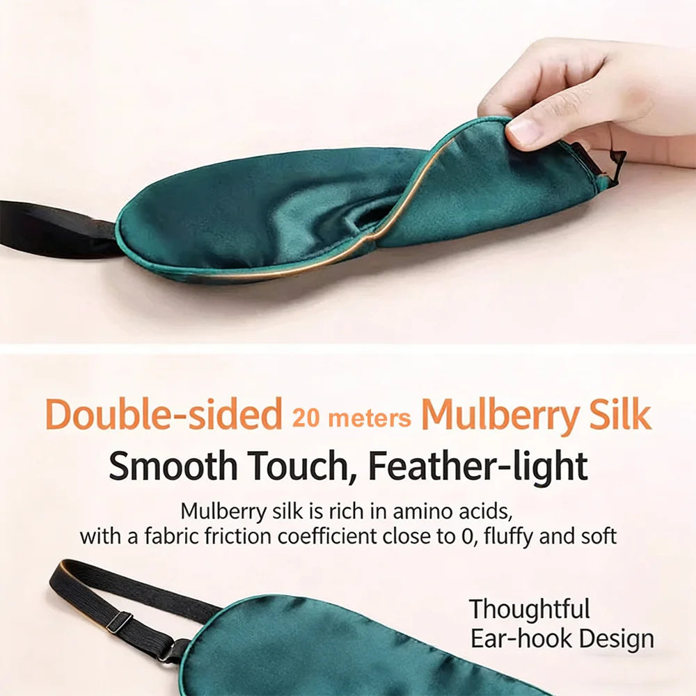 MERALL Mulberry Silk Sleep Eye Mask – 3D Blackout Eyeshade Silk Sleep Eye Mask PLUSH