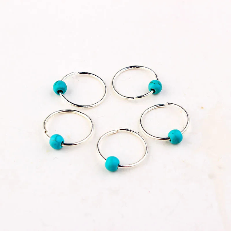 5-Piece Colorful Dreadlock Beads – Wooden Hair Rings & Cuffs Hair Braid Beads PLUSH