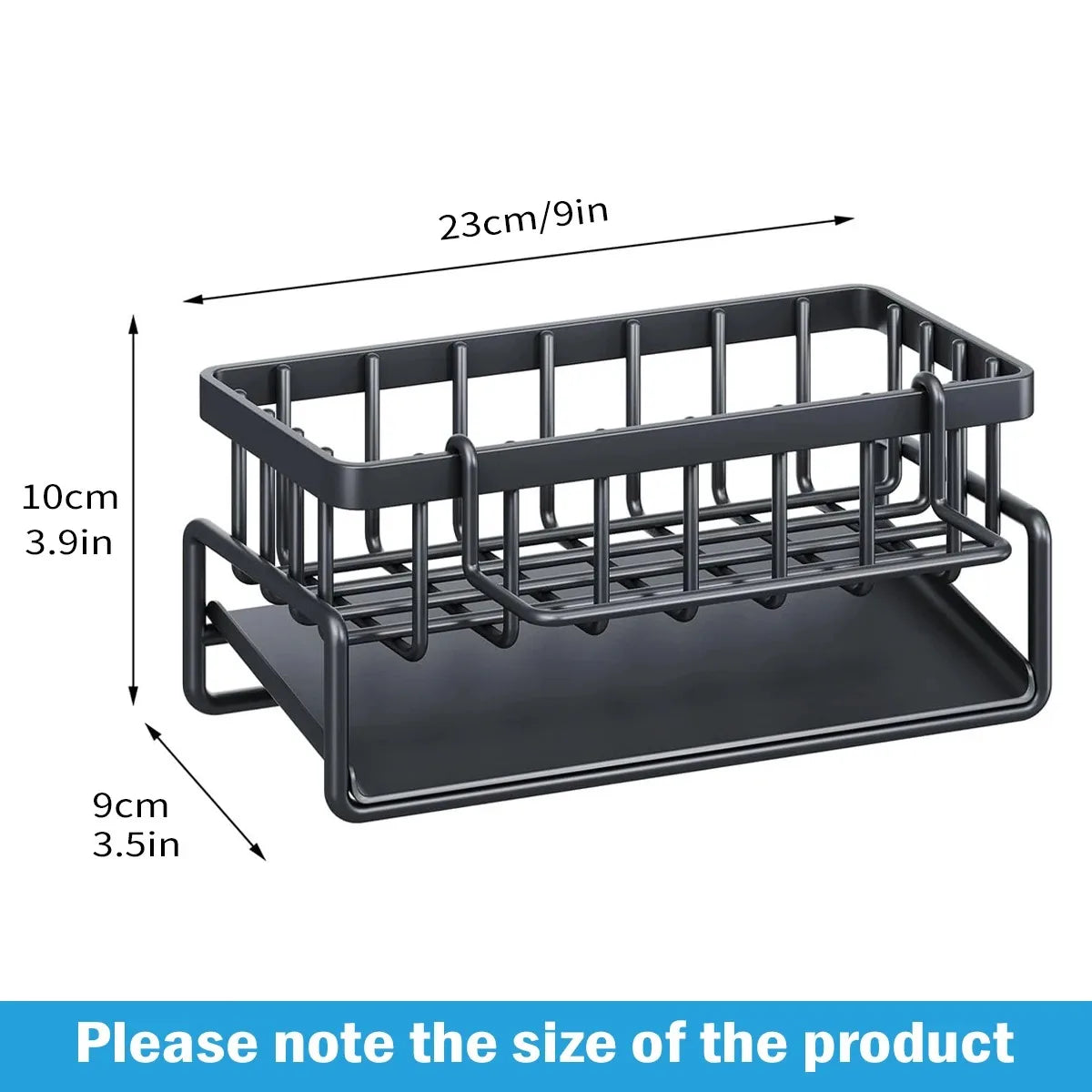 Kitchen Sink Organizer – Sponge Holder & Soap Drainer Rack Sink Organizer Caddy PLUSH