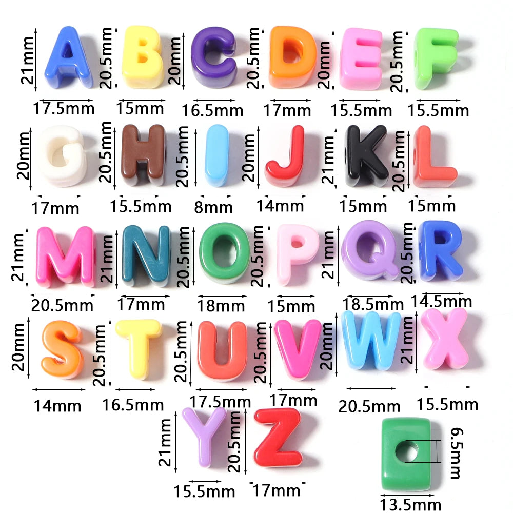 26pcs Alphabet Acrylic Letter Beads – DIY Jewelry & Keychain Acrylic Letter Beads PLUSH