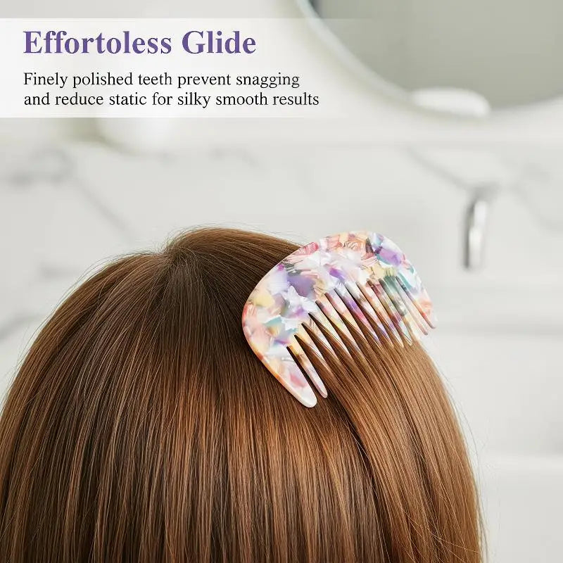 Retro Marble Acetate Hair Comb | Portable Scalp Styling Comb Hair Styling Comb PLUSH