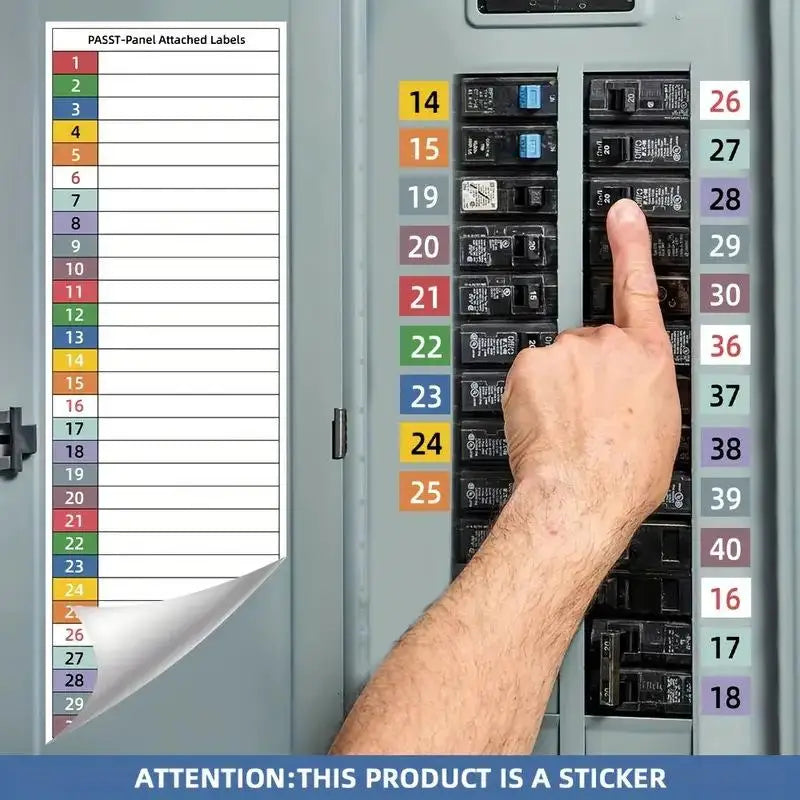 Waterproof Circuit Breaker Labels – Fuse Box Sticker Set Electrical Panel Labels PLUSH