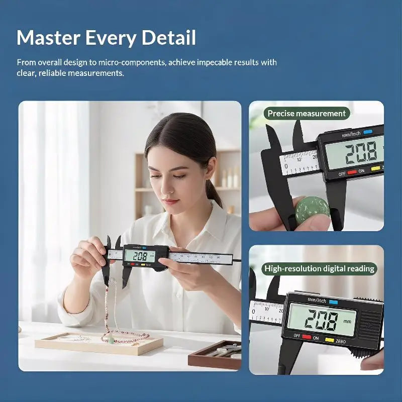 6" Digital Vernier Caliper 0–150mm LCD Electronic Measuring Tool Digital Caliper PLUSH