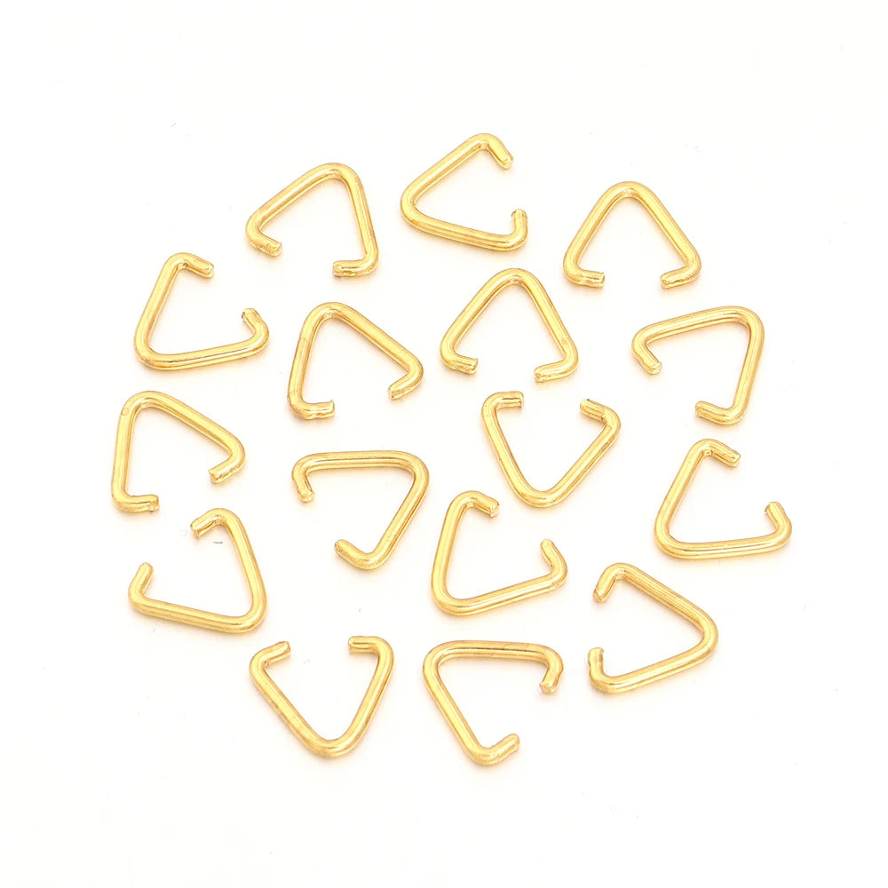 Triangle Jump Rings Gold Metal Split Rings – 50-100pcs DIY Jewelry Jump Rings PLUSH 12x12.5mm 100pcs