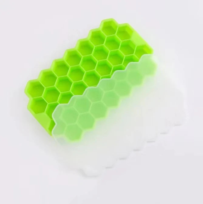 37-Cavity BPA-Free Silicone Ice Cube Tray with Lids & Popsicle Mold Silicone Ice Cube Tray PLUSH Green