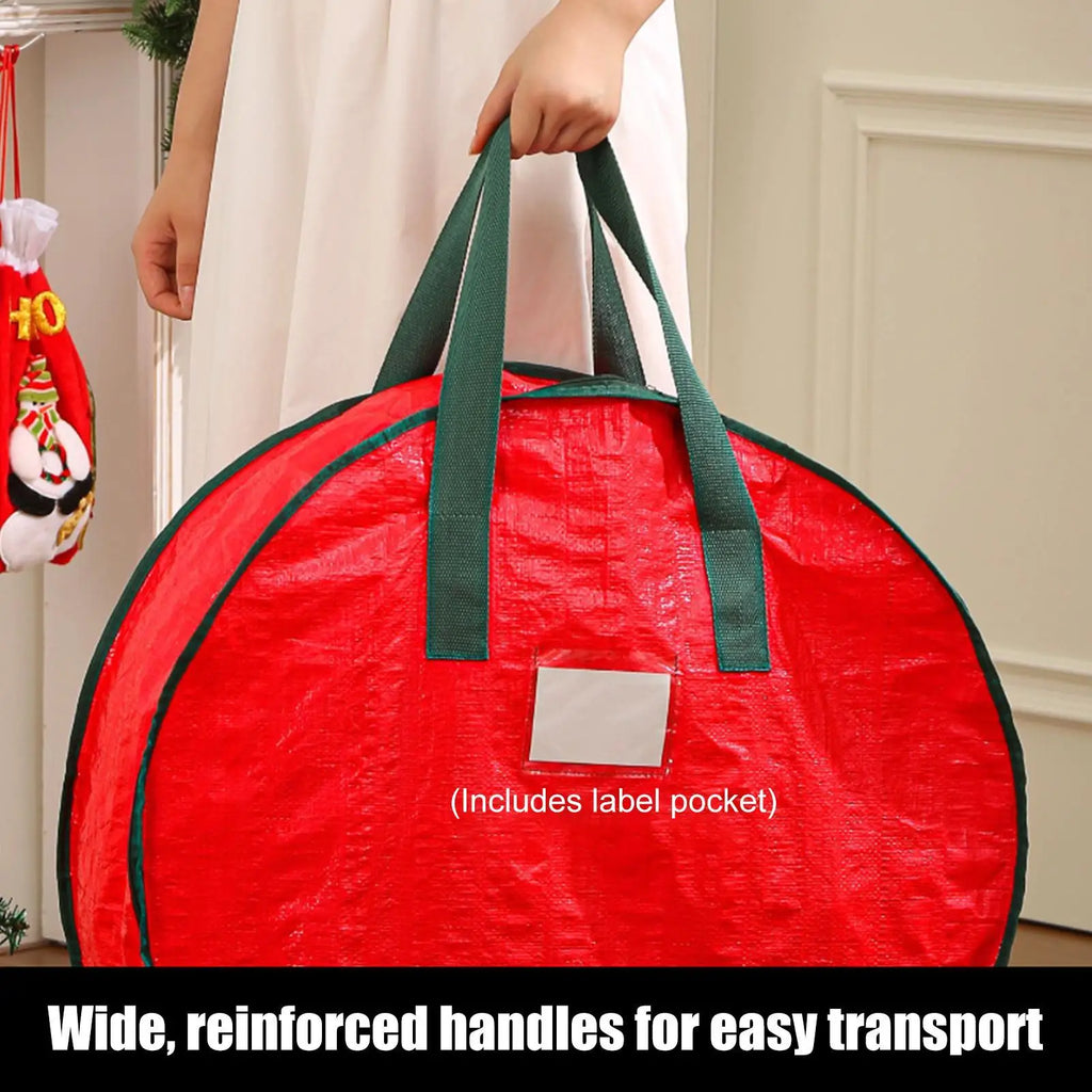 Waterproof Christmas Wreath Storage Bag – 24" 30" 36" Round Wreath Storage Bag PLUSH