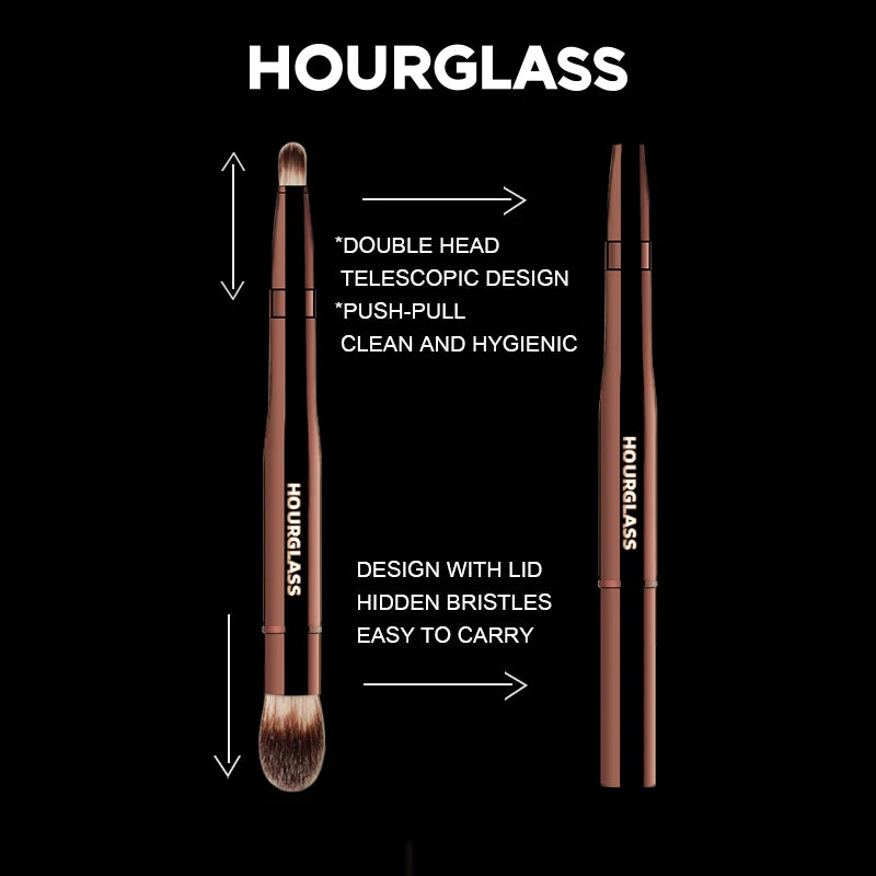Hourglass Double-Headed Makeup Brush – Concealer & Highlight Makeup Brush PLUSH
