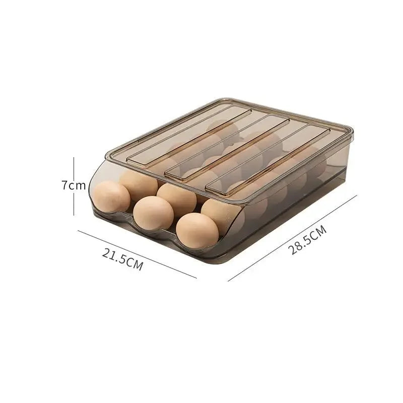 Automatic Slide Egg Organizer – 54-Egg Fridge Storage Box Egg Storage Organizer PLUSH egg storage box 1