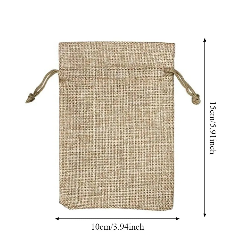 Brown Burlap Drawstring Gift Bags 10/20pcs – Wedding Favors Drawstring Gift Bags PLUSH