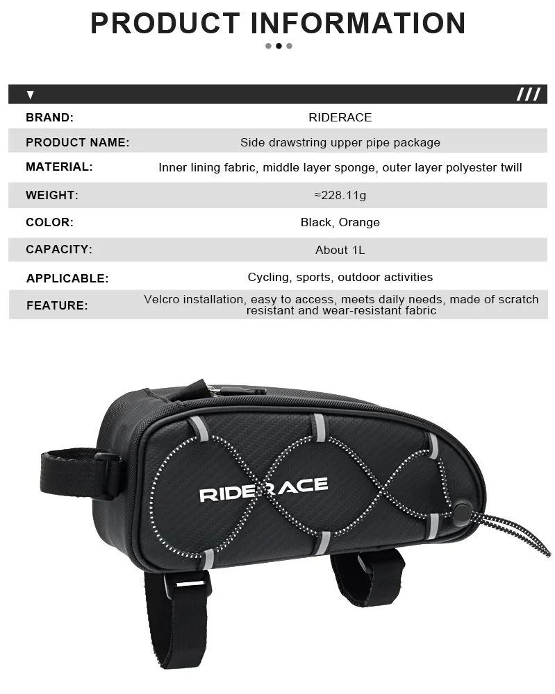 MTB Gravel Bike Handlebar Front Bag – Waterproof Top Tube Bike Handlebar Bag PLUSH