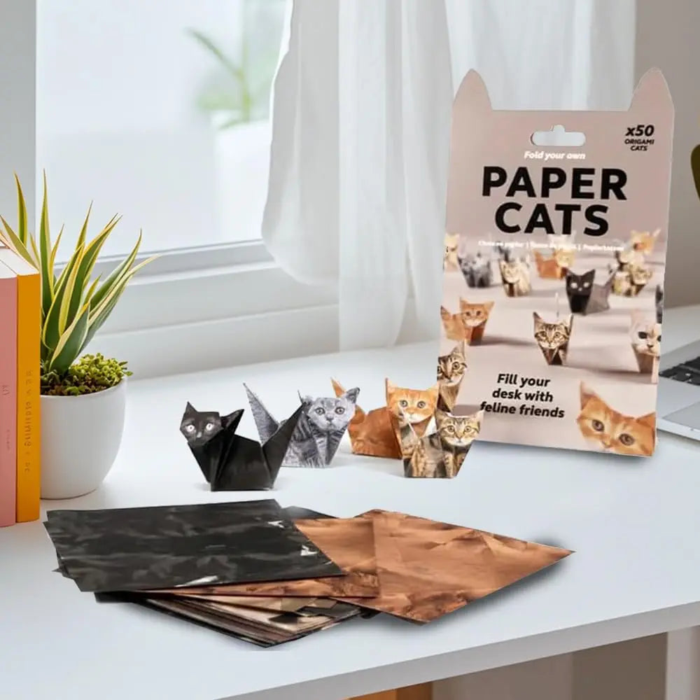 50-Sheet DIY Origami Paper Set – Cat, Dog & Dinosaur Folding Origami Craft Kit PLUSH