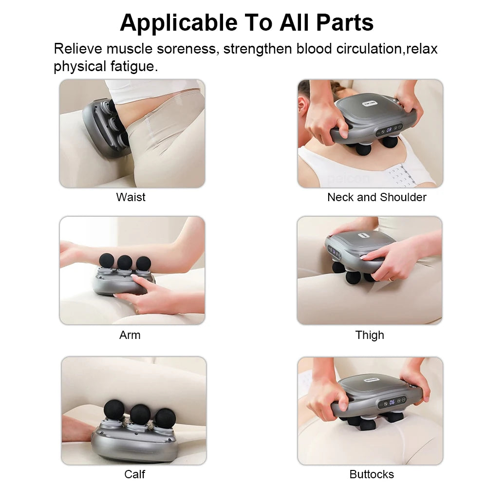 Professional Fascia Massage Gun – 16 Heads, 9 Modes Percussion Massage Gun PLUSH