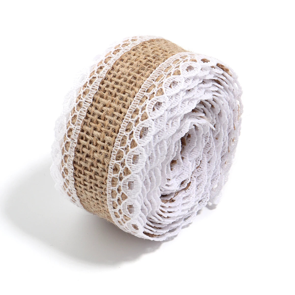 Natural Jute Burlap Ribbon 2m Roll – DIY Craft & Wedding Décor Burlap Craft Ribbon PLUSH Style 4