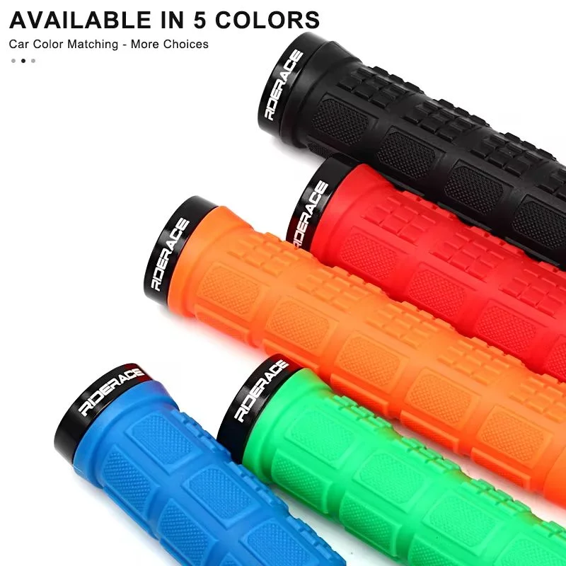 RIDERACE MTB Handlebar Grips Anti-Slip TPR Rubber Lock Bike Handlebar Grips PLUSH
