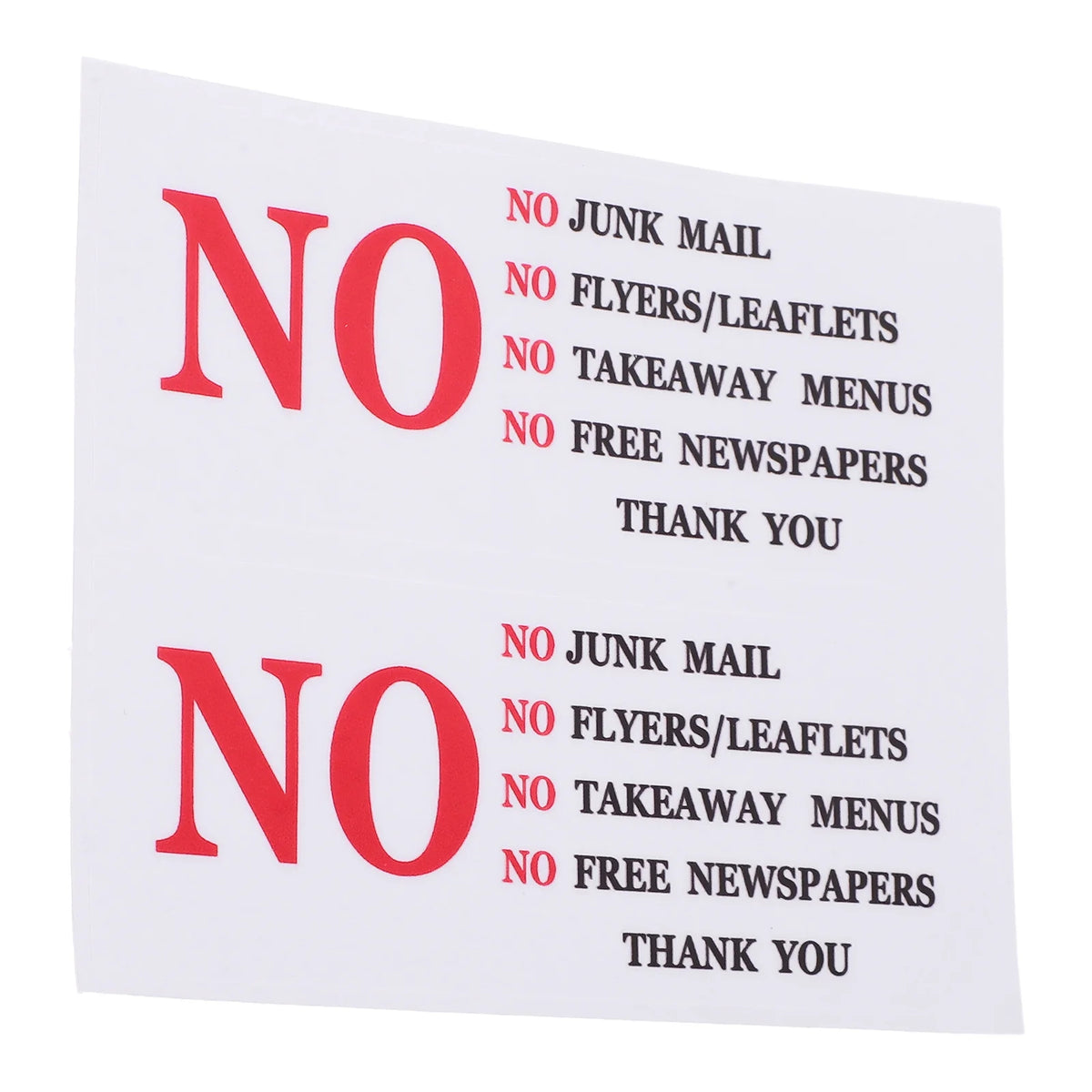 No Junk Mail Mailbox Warning Sticker – Weather-Resistant PVC Mailbox Warning Sticker PLUSH