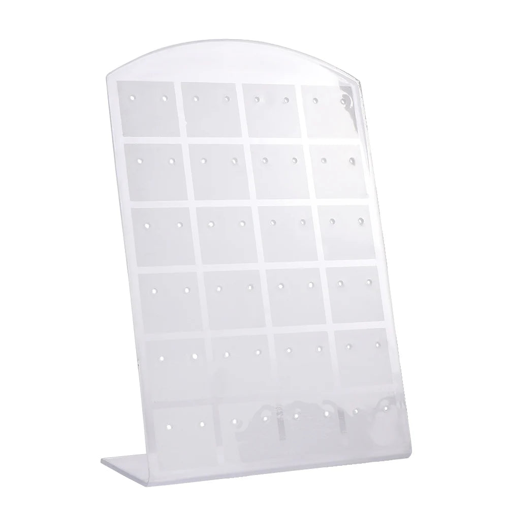 24 Pair Earring Display Stand – Plastic Jewelry Rack Holder Earring Display Stand PLUSH white