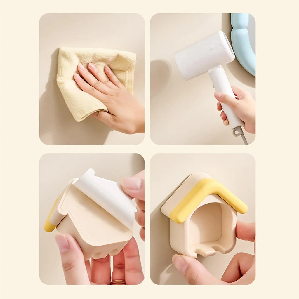 House Shape Wall Mount Toothbrush Holder – 2 Slot Bathroom Toothbrush Holder PLUSH