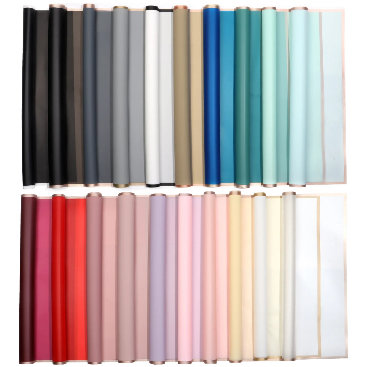 20 Sheets Flower Wrapping Paper Golden Border – Waterproof Bouquet Flower Wrapping Paper PLUSH