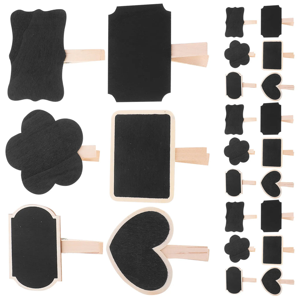 30pcs Mini Wooden Chalkboard Signs with Clips – Food Labels Chalkboard Clip Signs PLUSH