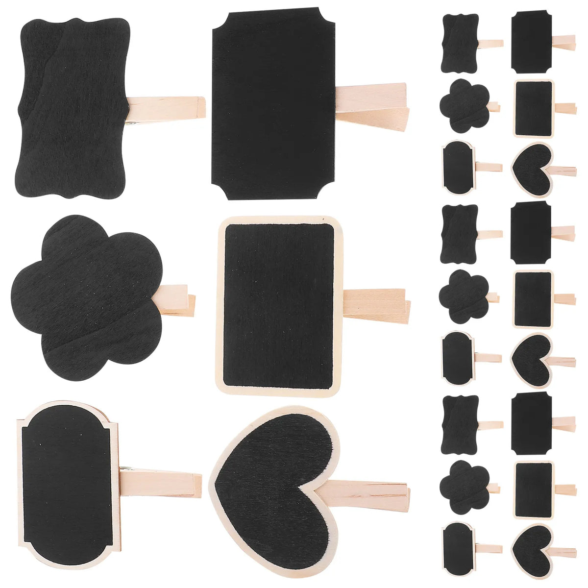 30pcs Mini Wooden Chalkboard Signs with Clips – Food Labels Chalkboard Clip Signs PLUSH