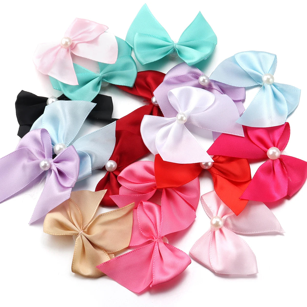 20pcs Satin Ribbon Bows 5.5x6cm – DIY Craft Decoration Satin Ribbon Bows PLUSH Mixed 5.5cmx6cm