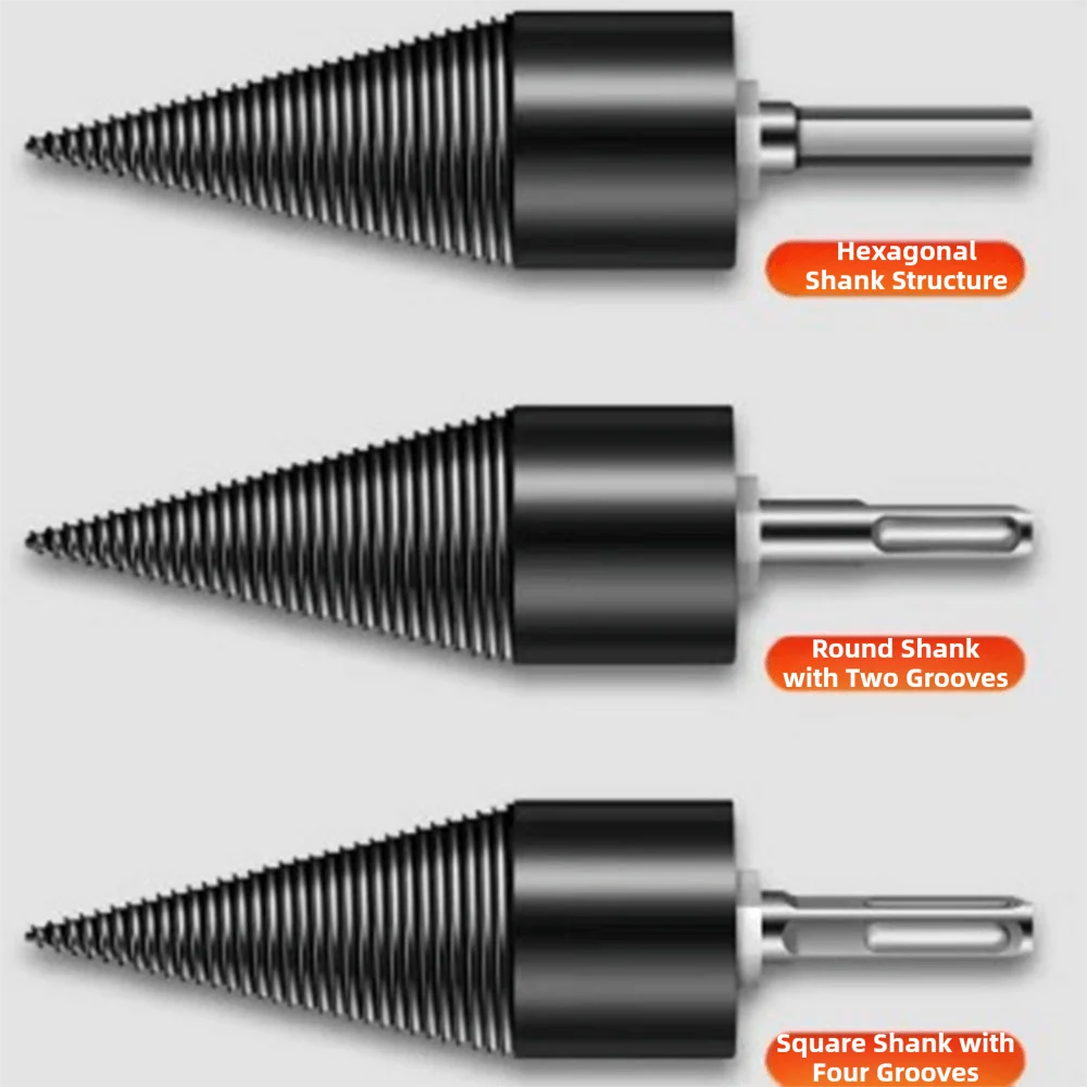 Wood Splitter Drill Bit Set 32mm 42mm 50mm – 4pcs + 3 Handles Wood Splitter Bit Set PLUSH