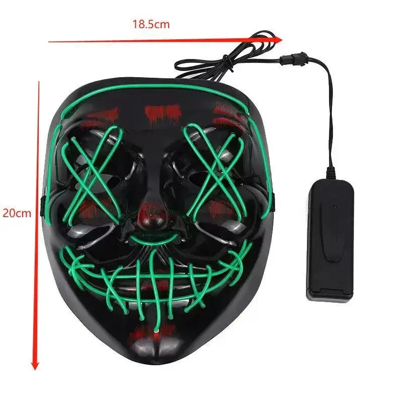 Horror LED Glowing Mask – Halloween Scary Light-Up Cosplay LED Costume Mask PLUSH