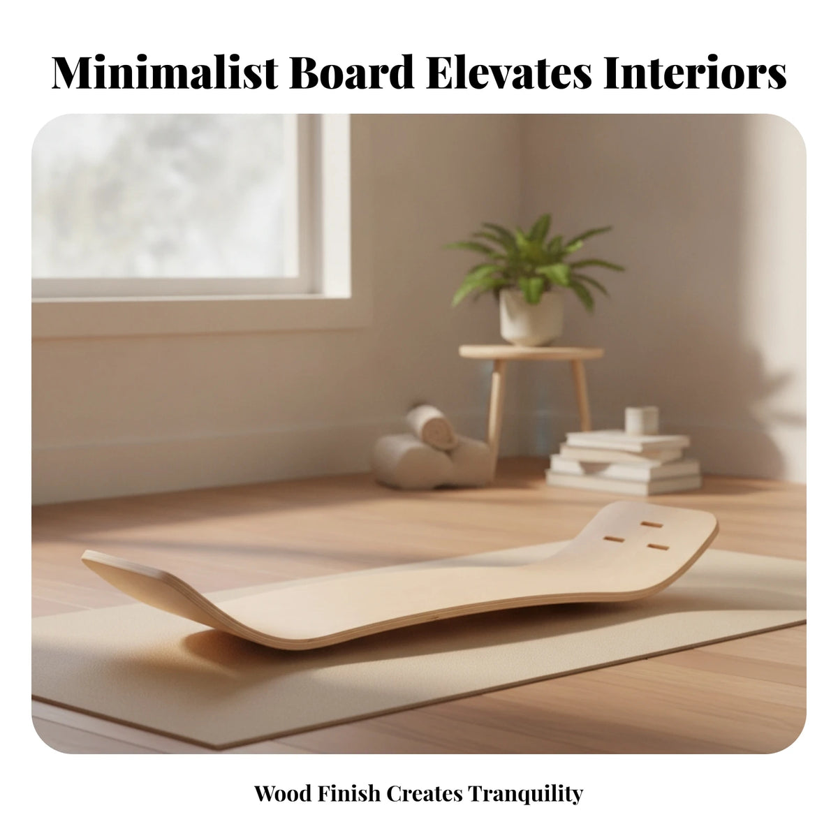 Wooden Curved Balance Board – Core Strength & Posture Training Balance Training Board PLUSH