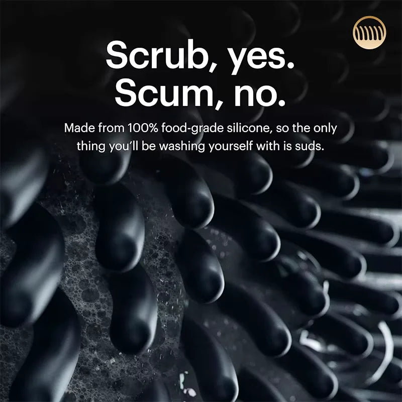 Handheld Silicone Body Scrubber – Gentle Exfoliating Bath Brush Silicone Bath Scrubber PLUSH