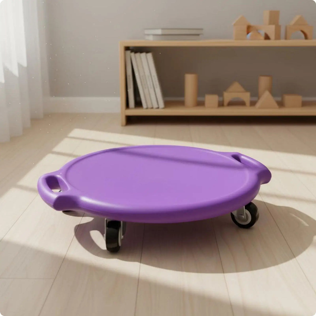 Kids Balance Scooter Board on Wheels – Indoor Play & Training Kids Balance Board PLUSH Purple