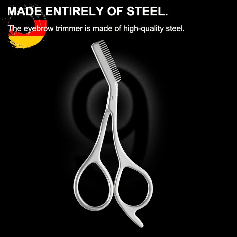 Stainless Steel Eyebrow Scissors with Comb | Grooming Tool Eyebrow Grooming Scissors PLUSH