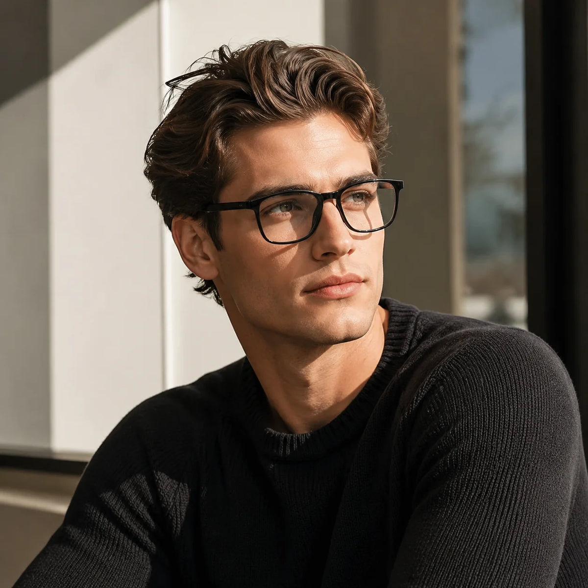 Square Myopia Glasses -1.0 to -6.0 | Black Purple Grey Frames Myopia Eyeglasses PLUSH