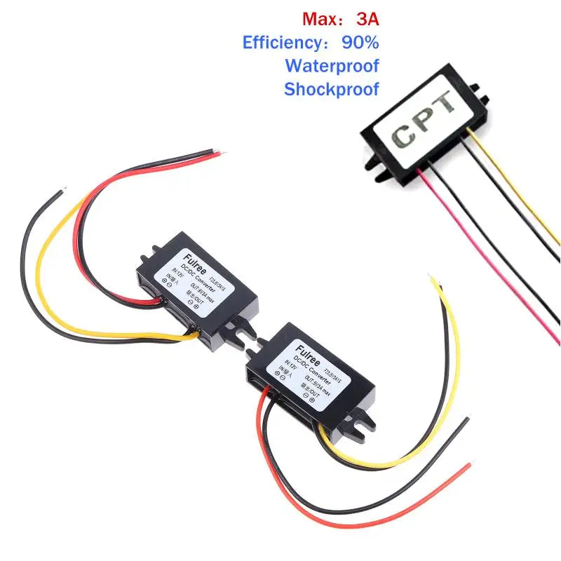 DC 12V Waterproof Voltage Converter – 3.3V to 9V Car Power DC Voltage Converter PLUSH
