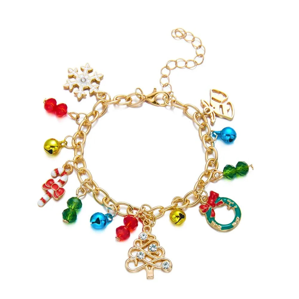 Christmas Tree Snowflake Bracelet – Adjustable Glaze Bangle Fashion Bracelet PLUSH Style 4