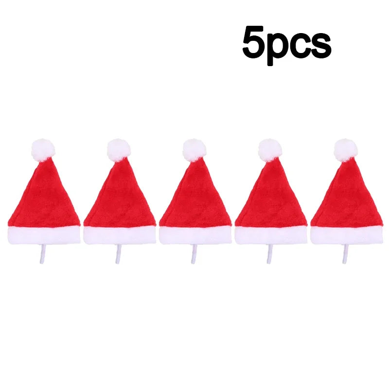 Red Plush Santa Hat for Dogs – Christmas Pet Costume Accessory Pet Costume Hat PLUSH red 5pcs