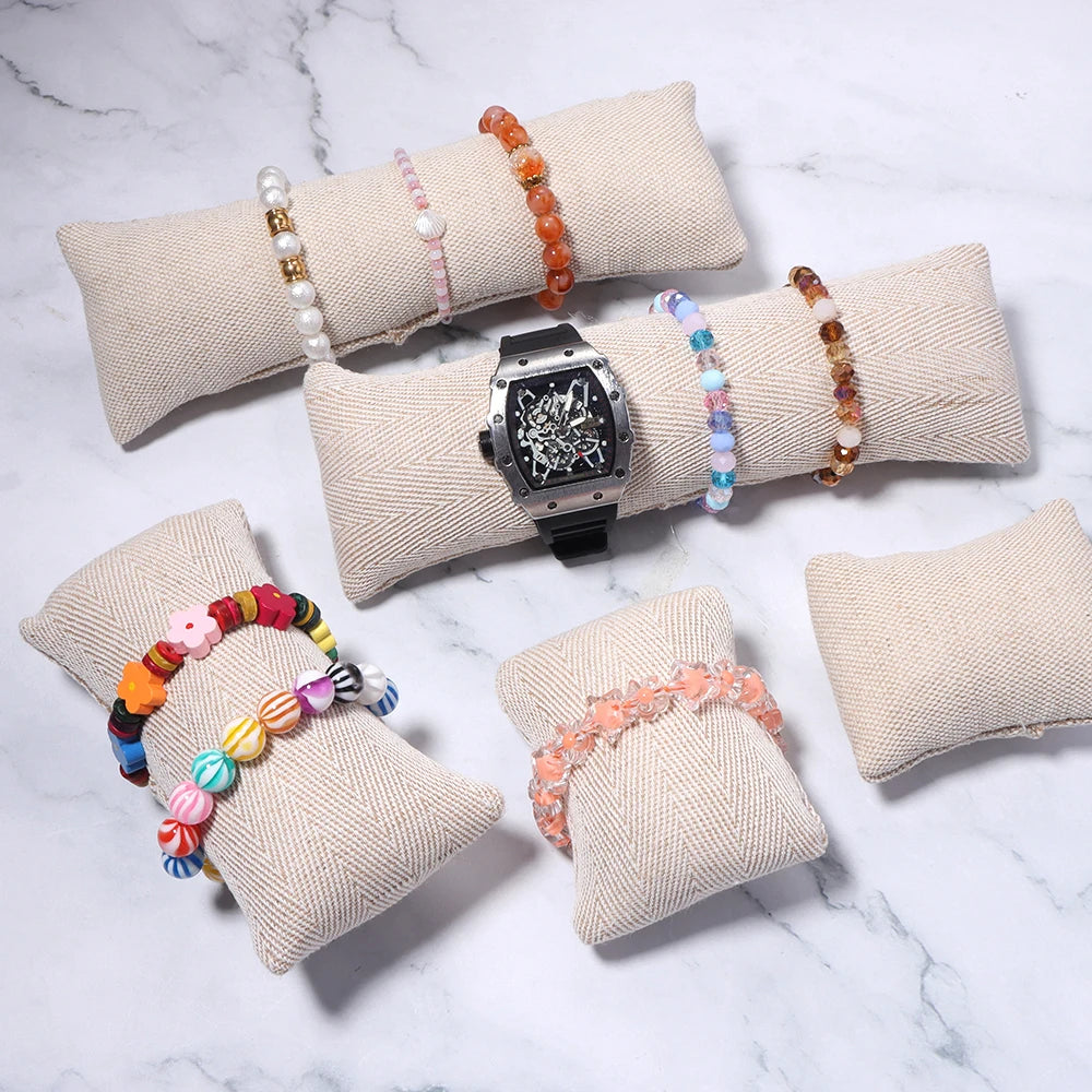 Linen Bracelet Display Pillow – Burlap Bangle Stand Prop Jewelry Display Stand PLUSH
