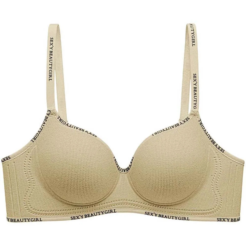 Women's Wireless Deep V Seamless Push-Up Bra – Yoga & Daily Seamless Wireless Bra PLUSH Nude 85A