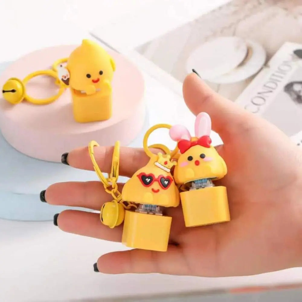 Yellow Chick LED Luminous Keyboard Keychain – Colorful Light LED Novelty Keychain PLUSH