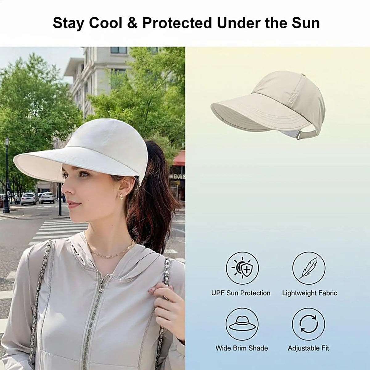 Wide Brim Breathable Sun Hat – UV Protection Unisex Cap Wide Brim Sun Hat PLUSH